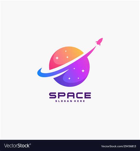 Logo space galaxy gradient colorful Royalty Free Vector