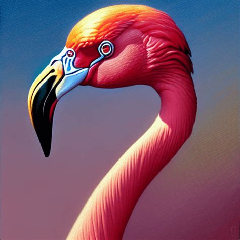 Flamingo Award Winning Saint CloseUp Portrait Symmetry Desaturated Tetrachromacy Colors Astral ...