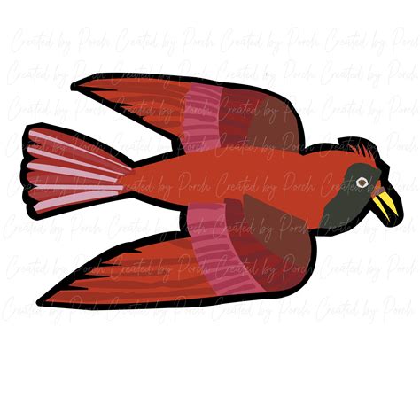 Red Bird From Eric Carle's Brown Brown Bear What Do You See SVG/PNG - Etsy