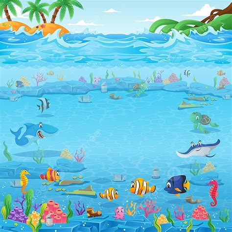 Copy Space Vector Hd PNG Images, Ocean Life Copy Space Card, Background, Backdrop, Copyspace PNG ...