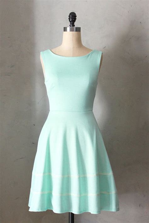 COQUETTE MINT - Light mint green dress with pockets // flared circle ...