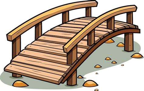 Premium Vector | Wooden old bridge in cartoon style isolated on white ...