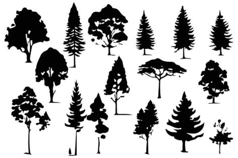 Forest Tree Silhouette Vector Art, Icons, and Graphics for Free Download