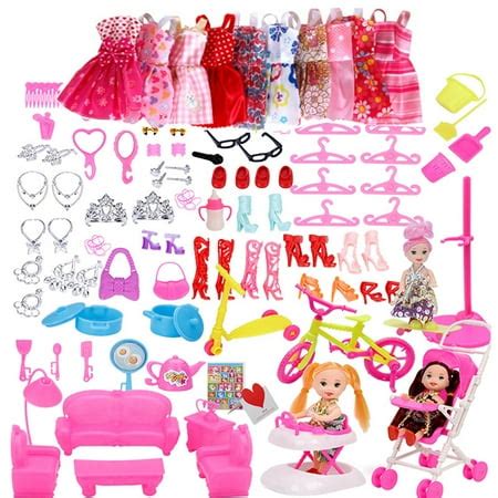 114PCS Doll Clothes Set Creative Assorted Doll Dressing Set Doll ...