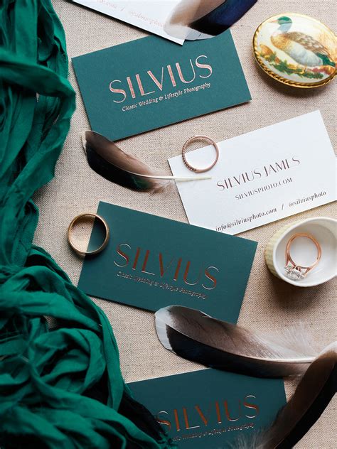 Rose Gold Foil Business Cards for Silvius Photography on Behance