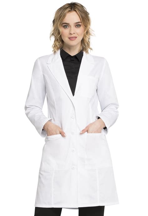 Professional Whites 37" Lab Coat in White 2411-WHTD from Cherokee Scrubs at Cherokee 4 Less