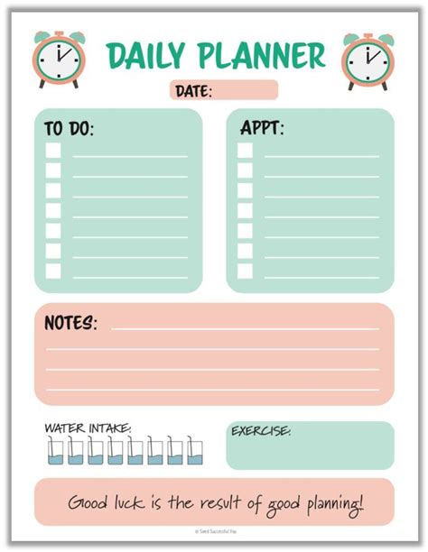 Free Daily Planner printable. Access our free Resource Library to download the Daily Planner and ...