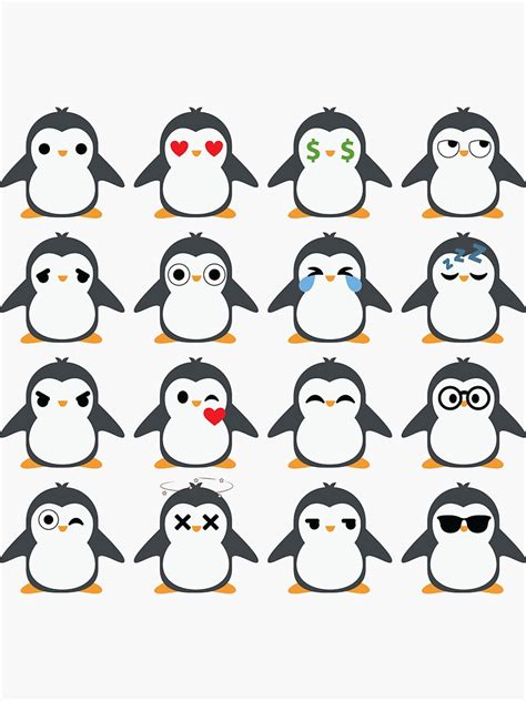 "Penguin Emoji " Sticker by HippoEmo | Redbubble