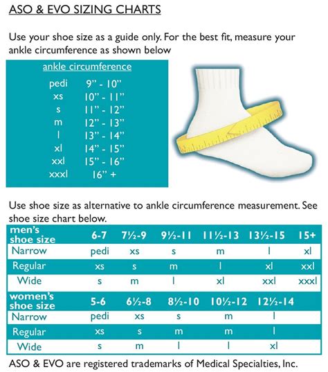 Ace Ankle Brace Size Chart - Greenbushfarm.com