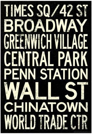 'New York City Subway Style Vintage Travel Poster' Prints | AllPosters.com