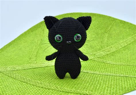 Stuffed Animals & Plushies Toys Hand crocheted Black Cat etna.com.pe