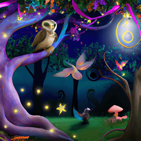 Enchanted Forest Night Graphic · Creative Fabrica