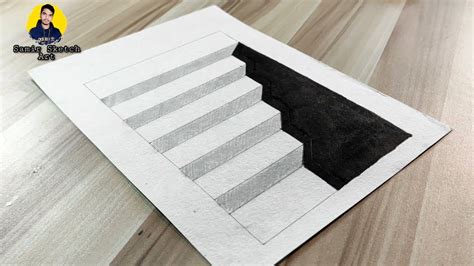 3D stairs illusions Drawing // how to draw optical illusion #3Dopticalillusiondrawing