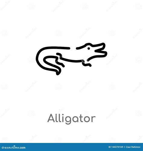 Outline Alligator Vector Icon. Isolated Black Simple Line Element Illustration from Animals ...