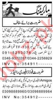 Daily Aaj Newspaper Marketing Classified Ads in Peshawar 2024 Job Advertisement Pakistan