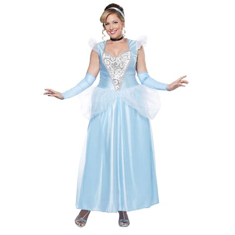 Classic Cinderella Womens Costume Disney Princess Fairy Tale Blue Gown ...