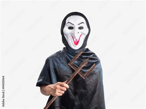 man wear ghost costume isolated Stock Photo | Adobe Stock