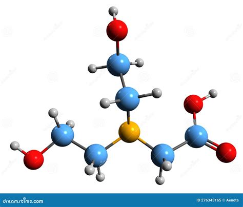 Bicine Buffering Agent Molecule. 3D Rendering. Atoms Are Represented As ...