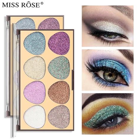 Miss Rose 8 Color Glitter Eyeshadow Palette - Eshaistic.pk