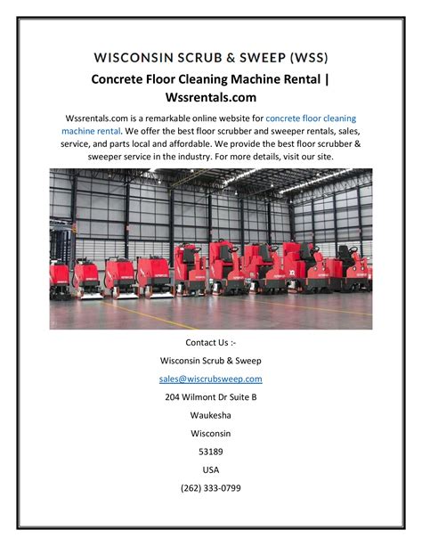 Concrete Floor Cleaning Machine Rental Wssrentals.com - Wisconsin Scrub & Sweep - Page 1 - 1 ...