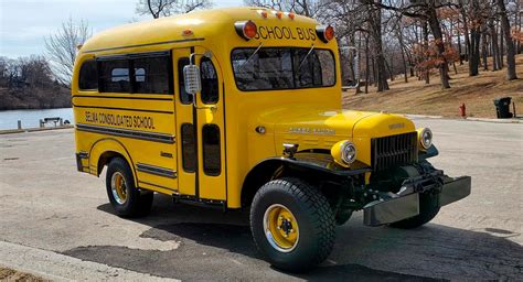 This Insane Dodge Power Wagon School Bus Has A Hellcat V8 | Carscoops