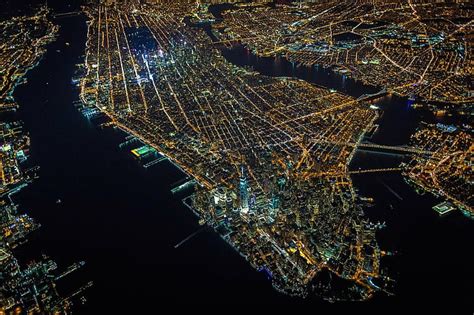 HD wallpaper: city aerial view new york city manhattan city lights ...