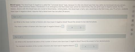 Solved Blood types: The blood type 0 negative is called the | Chegg.com