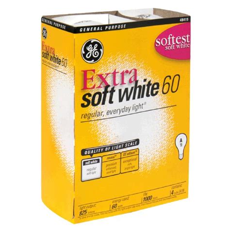 G.E. Extra Soft White Light Bulbs 60 Watt