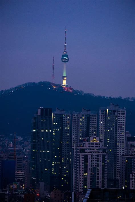 HD wallpaper: namsan, seoul, korea, sunset, sky, city, korean, night ...