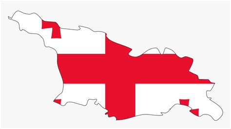 Georgia Flag Map Large Map - Georgia Flag Png, Transparent Png - kindpng