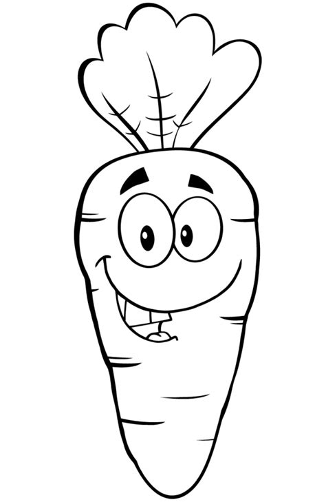 Cartoon Carrot Coloring Page - Free Printable Coloring Pages for Kids