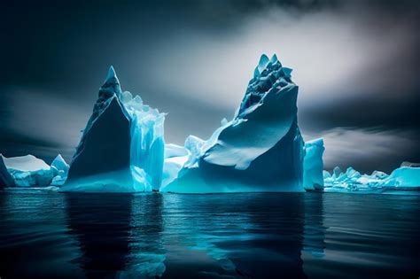 Premium Photo | Blue iceberg in antarctica global warming concept generative aixa