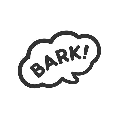 Bark text in a speech bubble balloon clipart. Cartoon comics dog animal ...