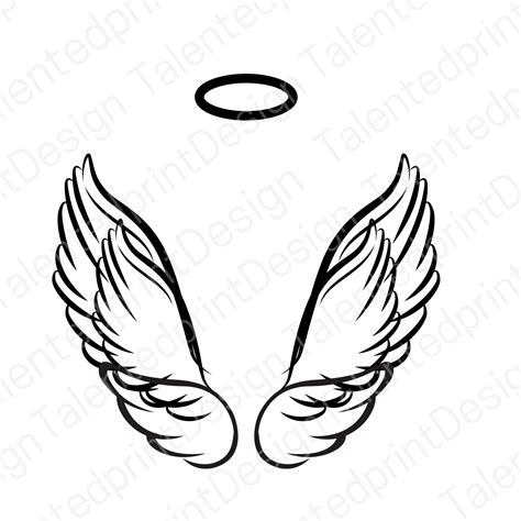 Angel Wings With Halo Drawings