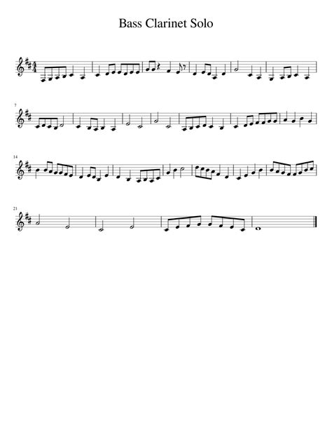 Bass Clarinet Solo Sheet music | Download free in PDF or MIDI | Musescore.com