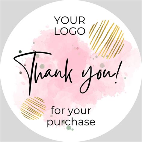 Haus & Garten 100 Thank You Stickers Pink Business For Your Order Free USA Long Narrow Pack To ...