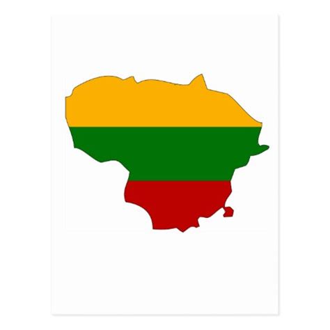 Lithuania flag map postcard | Zazzle