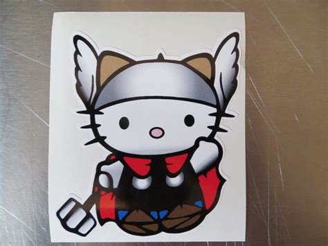 HELLO KITTY SPIDER MAN,IRON MAN,BATMAN,THOR - MANY SUPER HERO DECALS-STICKERS | eBay