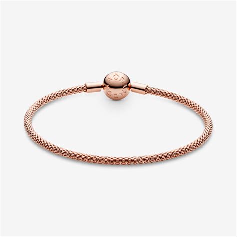 Pandora Moments Mesh Bracelet | Rose gold plated | Pandora US