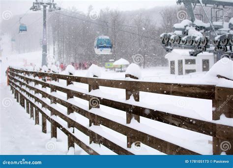 Stara Planina Ski Resort,Serbia -Januar 17, 2016: Ski Lifts on the Main Ski Slope on Stara ...