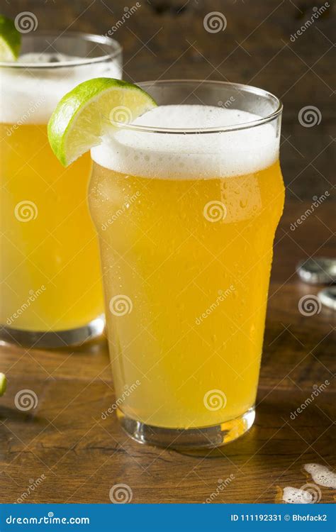 Alcoholic Refreshing Mexican Beer with Lime Stock Image - Image of cold ...