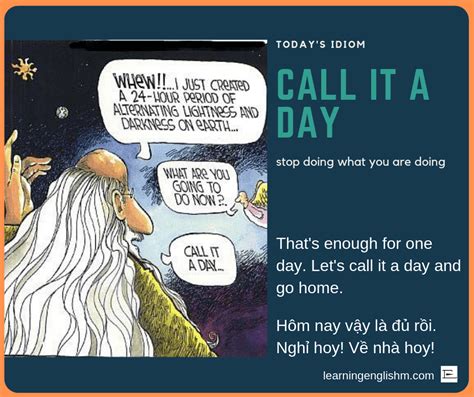 Call it a day Idiom - Learning English