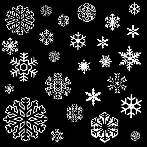 White Snowflakes On Black Free Stock Photo - Public Domain Pictures