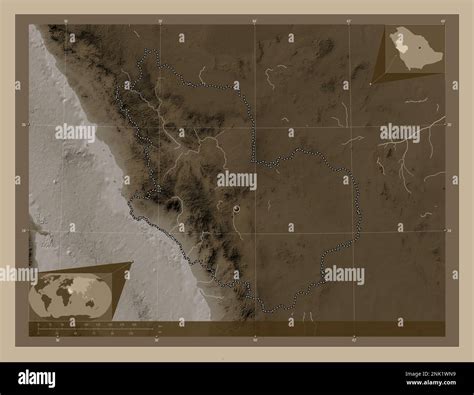 Al Madinah al Munawwarah, region of Saudi Arabia. Elevation map colored ...