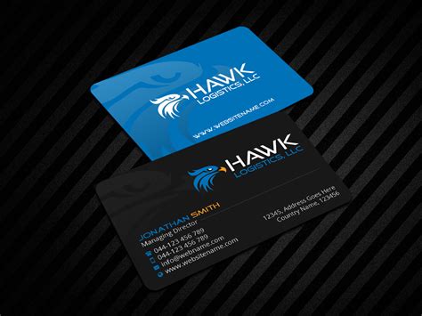 Professional, Upmarket, Trucking Company Business Card Design for Hawk Logistics, LLC by ...