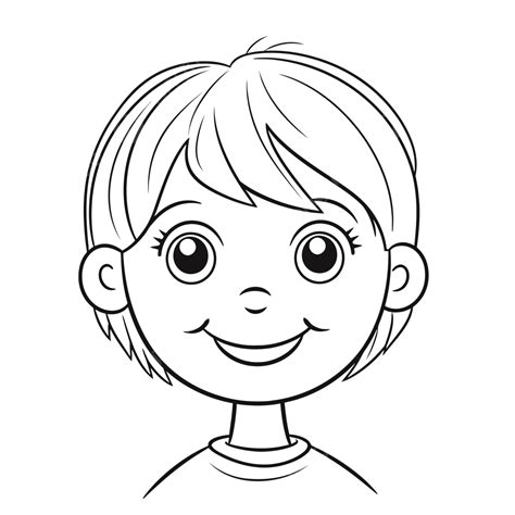 Cute Boy Face Coloring Page Outline Sketch Drawing Vector, Wing Drawing, Face Drawing, Ring ...