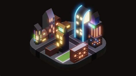 Low Poly City at Night - Finished Projects - Blender Artists Community