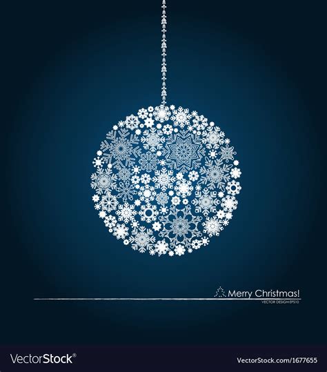 Christmas ball with snowflakes Royalty Free Vector Image