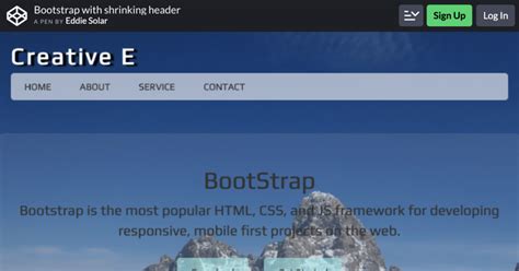 Beautiful and Unique Bootstrap Header Examples Inspirations