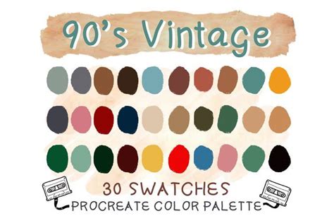 Procreate Color Palettes, 90's Vintage (923856) | Procreate | Design Bundles in 2021 | Vintage ...